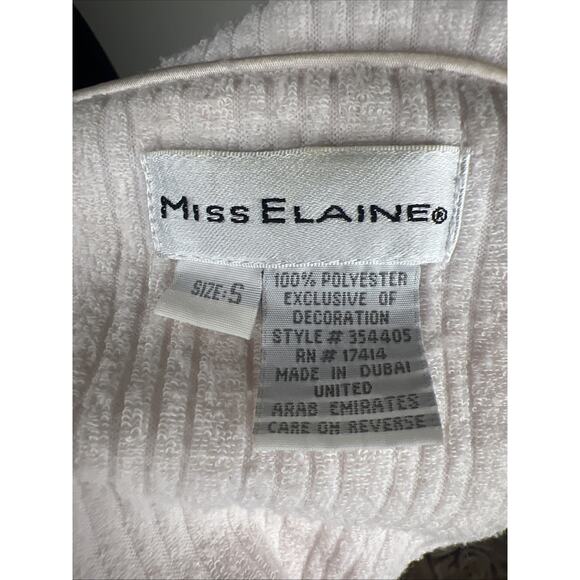 Miss Elaine Small Pale Pink Short Sleeve Button Up Robe Embroidered - Picture 9 of 9